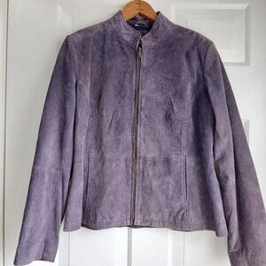Y2K Purple Suede Jacket by Relativity in Size XL